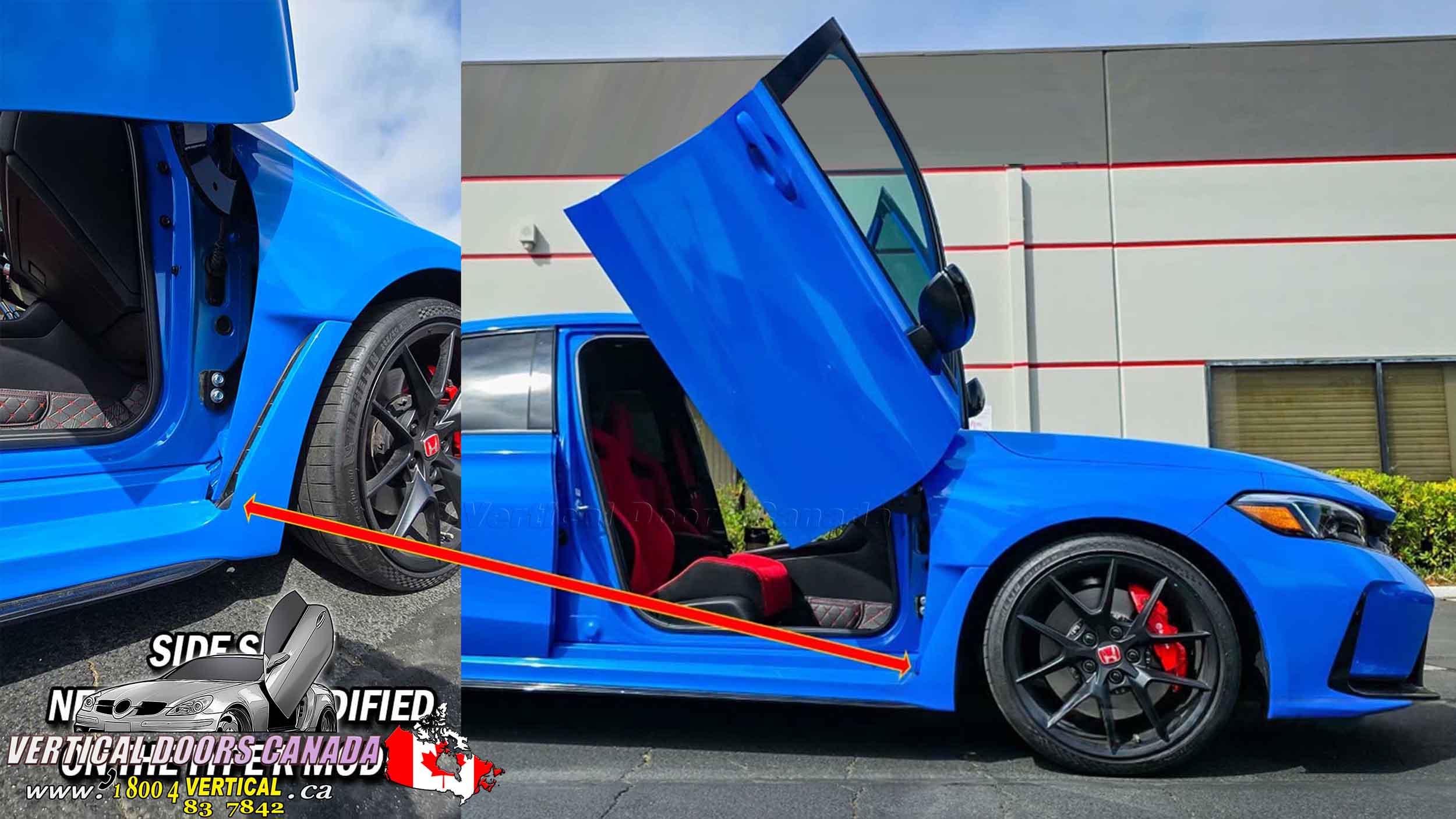 Honda Civic 2022-2024 4DR Lambo Vertical Doors Kit (including the Type R) - VDCHC224DRR - Image 2