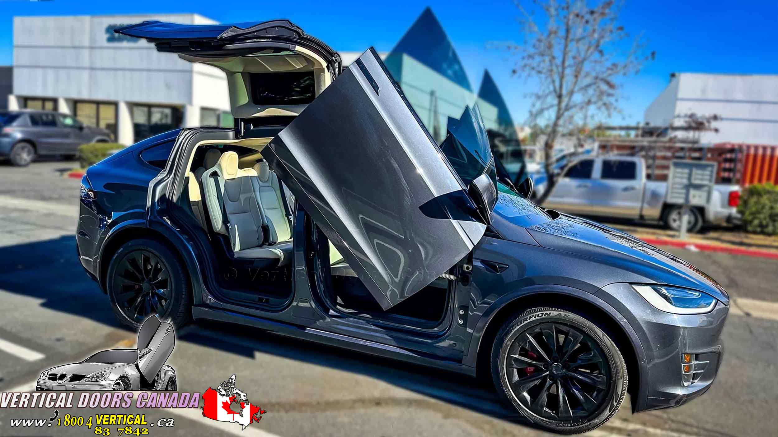 Tesla Model X 2016-2026 Lambo Vertical Doors Kit - VDCTESX16 - Image 3